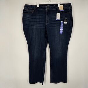 St John's Bay Womens 26W Straight Leg Jeans Easy Fit Tummy Control Five Pocket